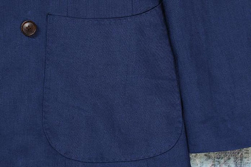 Blue Double-Breasted Linen Suit – Inspired by Classic Men’s Linen Suits Plus Size